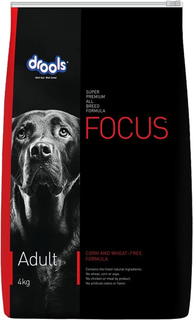 Drools Focus Premium Adult Dry Dog Food, Chicken, 4 Kg   40% Real Chicken, High Protein For Strong Bones &amp; Muscles, Omega 3 &amp; 6 For Healthy Skin &amp; Coat, Natural Antioxidants For Immunity