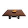 Heavy Square Wood-Burning Fire Pit Table for Patio &ndash; 160x160x52 cm, Multi-Functional Outdoor Dining Table with Fire Pit, Durable and Stylish for Backyard or Garden, Dark Mahogany/Black