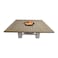 Heavy Square Wood-Burning Fire Pit Table for Patio &ndash; 160x160x52 cm, Multi-Purpose Outdoor Dining Table with Removable Fire Pit, Robust for Backyard or Garden, Natural Teak/White
