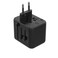 Porodo Dual USB-A Ports Universal Travel Adapter, Fast Charge, EU UK US AU Pin, Travel Friendly, Built-In Safeguards, Simultaneous Charging, Portable &amp; Lightweight &ndash; Black
