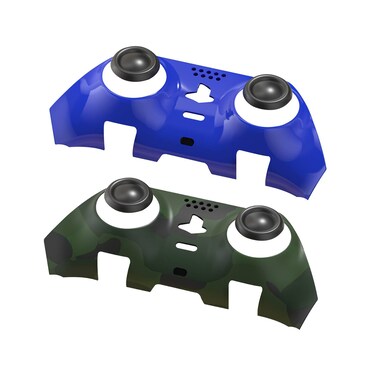 Porodo Gaming Decorative Panel Combo for PS5 Edge Controller, 2-in-1 Combo, Personalized Design, Dust &amp; Sweat Resistant, Durable Plastic, Blue + Camouflage
