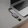 Porodo 2-in-1 USB-C Card Reader, SD V4.0 &amp; Micro SD V3.0 Super Speed Slots, 5 Gbps Data Transfer Speed, Compatible with Windows, Mac, iOS, Android, Gray
