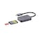 Porodo 2-in-1 USB-C Card Reader, SD V4.0 &amp; Micro SD V3.0 Super Speed Slots, 5 Gbps Data Transfer Speed, Compatible with Windows, Mac, iOS, Android, Gray
