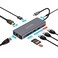 PORODO 9in1 USB-C Hub, Type-C PD 100W, HDMI, Ethernet, USB, SD Card, 3.5mm AUX - Grey