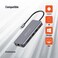 PORODO 9in1 USB-C Hub, Type-C PD 100W, HDMI, Ethernet, USB, SD Card, 3.5mm AUX - Grey