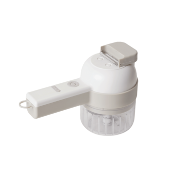 Porodo Lifestyle Portable (Chopper, Slicer, Peeler): SS430 Stainless Steel Blades, 30s Intervals Operation, 1 Hour Working Time, Type-C Charging, 1200mAh Battery, 1200 RPM Speed, 45W Power - White