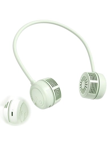 saykfoe neck fan Turbo fan with Headphone design Wire-wound bladeless 360 degree fan Strong wind silent Usb charging fan Mini sport fan Suitable for going out/travel/sports All people