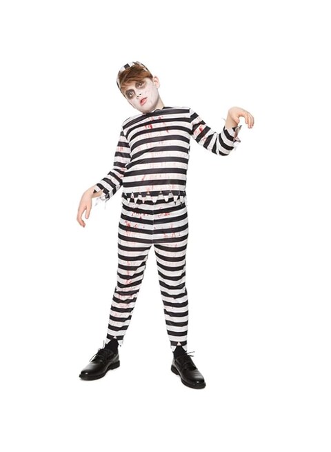 Mad Toys Trick Or Treat Zombie Prisoner Spooky Black And White, 9-10 Years, 84567Xl