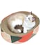 Coodipet Cat Scratcher Cardboard Bed Lounge Couch for Indoor Cats Oval Shape 17"x13", Kitty Cat Scratching Pad Recycle Corrugate Scratcher Long Lasting Furniture
