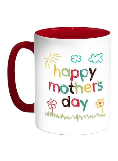 Happy Mother'S Day Printed Coffe Mug Red/White/Green