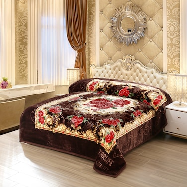 STARLIFE 2 Ply Raschel Premium Quality Blanket 220CM &times; 240CM 11 LBS, 100% SPUN YARN Virgin Polyester Materials, SL-BL5512