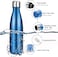 MOLISAN Stainless Steel Water Bottle, 500ml Double Walled Vacuum Flask with Pouch, BPA Free 12 Hours Hot&amp;Cold Sport Drink Bottle for Gym, Home, Office, Outdoor, Work (500ML, Blue)
