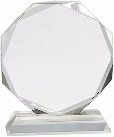 Classic octagonal shaped crystal trophy