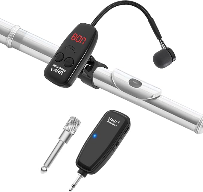 Xiaokoa Xiaokoa Wireless Microphone Uhf Wind Instrument Clip Microphones 130 FT