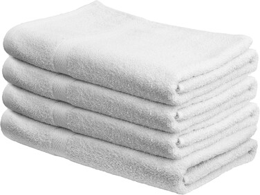 Hotel Linen Klub 4-Piece Bath Towel Set - Premium Cotton Terry, Luxurious Ringspun, 480GSM Highly Absorbent and Quick Dry for Spa-Like Comfort, Size: 70 x 140 cm, White