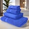 Hotel Linen Klub LUXURY PACK of 4 Bathroom Towel Sets - 100% Cotton 650 GSM Terry Dobby Border Ring Spun - Super Soft,Quick Dry,Highly Absorbent,Bathroom Towel Set with 900GSM Bath Mat,Royal Blue