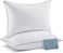 Hotel Linen Klub Pack of 2 Soft Microfiber Pillows (85 GSM) with 1 cm Stripe and Single Piping, White (50 x 90 cm), 2400 grams/pack, King