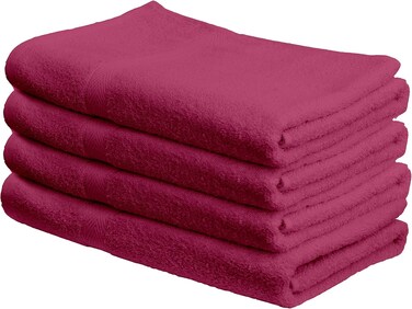 Princess Hotel Linen Klub 4-Piece Bath Towel Set - Premium Cotton Terry, Luxurious Ringspun, 480 GSM Highly Absorbent and Quick Dry for Spa-Like Comfort, Size: 70 x 140 cm, Fuchsia Pink