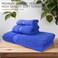 Hotel Linen Klub LUXURY PACK of 3 Bathroom Towel Sets -100% Cotton 650 GSM Terry Dobby Border Ring Spun -Super Soft,Quick Dry,Highly Absorbent,Bath Towel,Hand Towel and Face Towel,Royal Blue