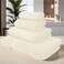 Hotel Linen Klub LUXURY PACK of 4 Bathroom Towel Sets - 100% Cotton 650 GSM Terry Dobby Border Ring Spun - Super Soft,Quick Dry,Highly Absorbent,Bathroom Towel Set with 900GSM Bath Mat,Cream