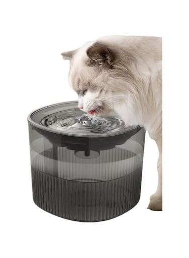Coodipet Cat Water Fountain For Drinking: 2L Automatic Dog Bowl Indoor - Electric Pet Running Water Dispenser - Small Animal Water Tank Super Silent - Kitten Waterfall Fountain Supplies - Grey