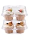 KASTWAVE Cupcake Boxes 2 Cavity -25 packs -Stackable Regular Cupcake Carrier Holder, Thicker Clear Cupcake Boxes, Non-slip High Topping Cupcake Containers for Cupcakes, Muffins (2 cavity)