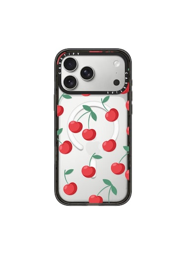 Casetify IMPACT Case w/ Magsafe for Apple iPhone 17 Pro Max 6.9" 2025   8.2-Ft Drop Protection, Fashion Cover, Instagrammable, Slim &amp; Lightweight, Eco-Friendly, Wireless Charging - Cherries/Black