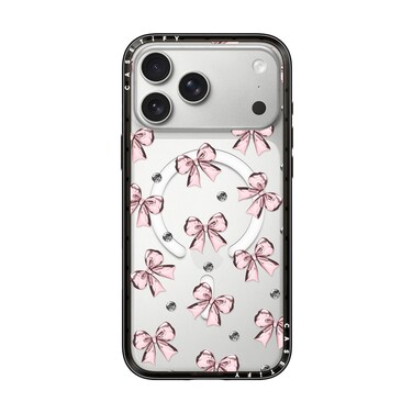 CASETiFY iPhone 18 Pro Max Compact Case   MagSafe Compatible, 4-Ft Drop Protection, 2x Military Grade, Slim Lightweight Case, Raised Bezel &amp; Camera Ring, Charm-Ready - Black Frame / Pink Ribbon