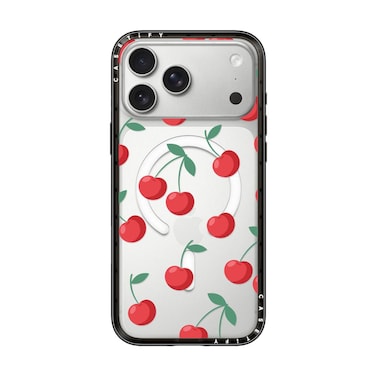 CASETiFY iPhone 18 Pro Max Compact Case   MagSafe Compatible, 4-Ft Drop Protection, 2x Military Grade, Slim Lightweight Case, Raised Bezel &amp; Camera Ring, Charm-Ready - Black Frame / Cherries