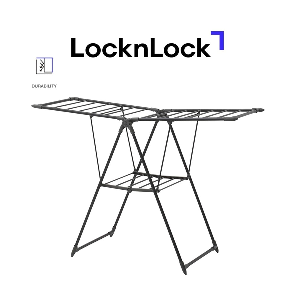 Buy LocknLock Strong Laundry Drying Rack in Black – Heavy-Duty ...