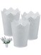 SYOSI Lace Flower Iron Bucket, for Storing Cosmetics, Stationery, for Planting flowers, 3 Sets, White