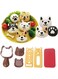 4 Pcs Rice Ball Molds for Kids, Sushi Mold Set with Nori Seaweed Cutter, Animal Rice Shaper DIY Bento Accessories, Food Grade Plastic Sandwich Maker Kitchen Tools