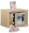 Rubik Mini Cash Deposit Drop Slot Safe Box with Key and Pin Code Option (Gold)
