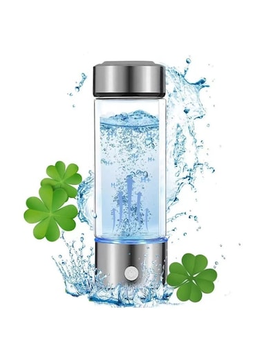 Hydrogen Water Bottle Generator - Portable Hydrogen Water Ionizer Machine SPE PEM Tech, Rechargeable Hydrogen Rich Water Glass Bottle for Home Gym Office and Travel Hydrogen Bottle
