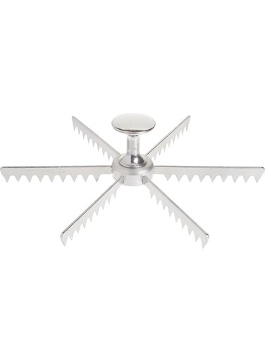 THE WHITE SHOP Cut Aluminum Pie and Cake Marker- Guideline and Portion Divider Cake Cutter Silver Pie Slice Cutter Baking Tools Kitchen Accessories Cook Supplies for Cheesecake Pizza(6)