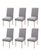 MUMOO BEAR Dining Chair Covers Stretch Chair Seat Protector Covers Soft Jacquard Fabric Chair Slipcovers Removable and Washable for Dinning Room, Old Chair, Wedding Ceremony (Light Grey, 6)
