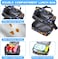 VASCHY Lunch Box Bag Kids, Insulated Two Compartments Cooler Bags for Boys Girls w Shoulder Strap for School,Daycare,Kindergarten,Picnic Dinosaurs Black