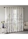 Madison Park Cecily Semi Sheer SINGLE Panel Window Curtain Burnout Botanical Print, Easy To Hang, Fits up to 1.25" Diameter Rod, 50x84", Leaves Grey