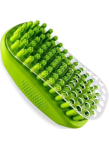 JCAKES Dog Bath &amp; Brush, Cat Wash Brush Shower Shampoo Scrubber Curry Comb with Soft Rubber Bristles for Short &amp; Long Hair Pets