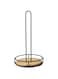 Cuisine Art Black Towel Holder Bamboo Thicken Base Paper Towel, D17cm X H32cm, Brown &amp; Blue