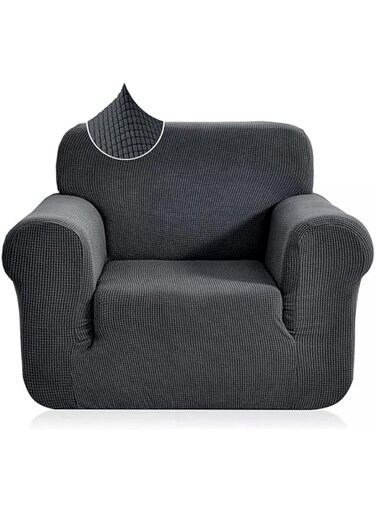 SYOSI Sofa Covers, Slipcovers Elastic Furniture Protector, Water Repellent Sofa Protector, Elastic Chair Slipcover Couch Protector, Sofa Cover for Living Room(1 Seater, Black)