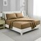 4-Piece Striped Microfiber Bedding Collection - Beige Twin Set