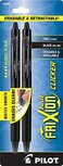 Pilot Frixion Clicker Retractable Erasable Gel Pens, Fine Point, Black Ink, 2-Pack (31460)