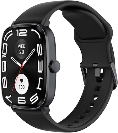 Haylou RS5 Smartwatch, 2.01" AMOLED Display with Silicone &amp; Braided Straps,Over 150 Watch Faces, Bluetooth Call With One Switch and 150+ Workout Modes, Health Management and 9-Day Battery Life - Black