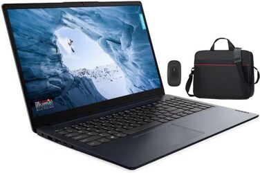 Lenovo IdeaPad 1 15IRU7 Laptop, 15.6" FHD Touch Display, Intel Core i5-1335U Processor, 16GB RAM, 256GB SSD, Intel Iris Xe Graphics, English US K/B, Win 11, Blue + Free MS Office 2024 &amp; Beg