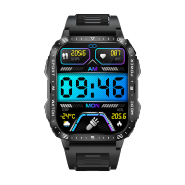 ArmFit KTPro Smart Watch For Men IOS And Android Fitness Tracker Waterproof Black