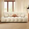 AWD Convertible Sofa Bed, Tufted Design Armless Daybed, Cozy White Sofa Bed 3 Seater Sofa Come Bed for Living room, Studio, Office