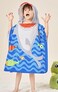 Cutie cute Kids Hooded Beach Swim Pool Bath Towel Poncho for Age 4-10 Years Multi-use - Shark small
