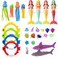 Cutie cute 28Pcs Diving Swimming Pool Toys for kids Underwater Swim Dive Games Training Toy Mermaid Toys