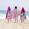 Cutie cute Kids Hooded Beach Swim Pool Bath Towel Poncho for Age 4-10 Years Multi-use - Unicorn large with Drawstring Bag